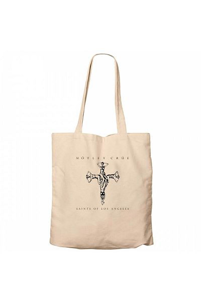 Z zepplin Mötley Crüe Saints of Los Angeles Cream Zippered Cloth Bag Gabardine