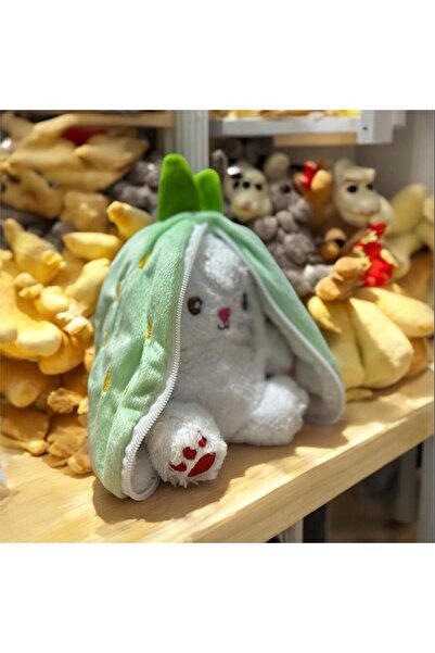 BE ACTİVE Be Active Peluş Çilek Tavşan 25 Cm Peluş Oyuncak Peluş Tavşan Fermuarlı Sevgiliye Özel Hediyelik