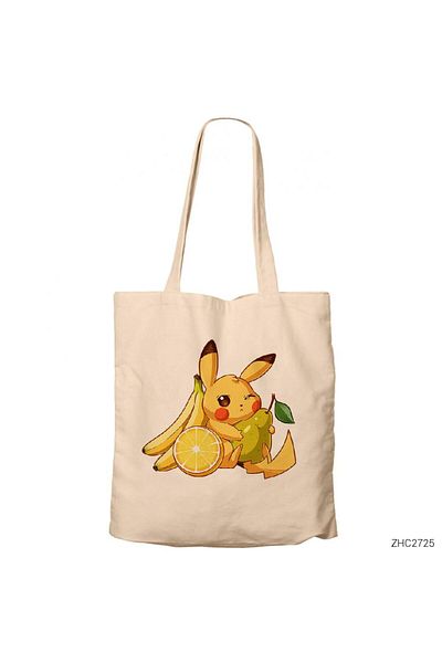 Z zepplin Τσάντα από καμβά κρέμα φρούτων Pikachu