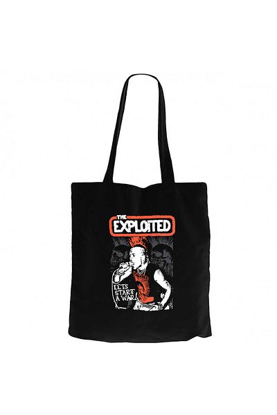 Z zepplin The Exploited on Stage Μαύρη υφασμάτινη τσάντα με φερμουάρ Gabardine
