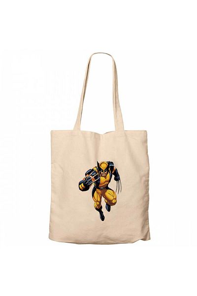Z zepplin Wolverine Warrior Cream Zippered Cloth Bag Gabardine