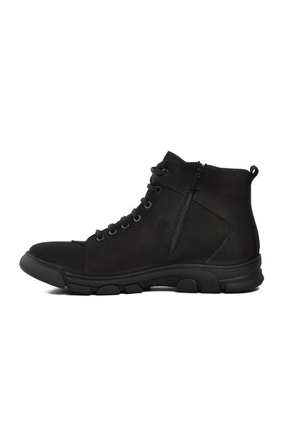 AYAKMOD Μαύρα ανδρικά μποτάκια Nubuck