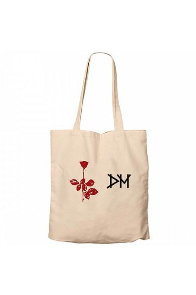 Z zepplin Depeche Mode Rose Cream Zippered Cloth Bag Gabardine