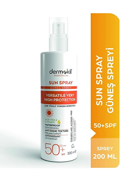 Dermokil Sun Sprey-çok Yönlü Yüksek Koruyucu Güneş Spreyi 50 Spf 200 Ml