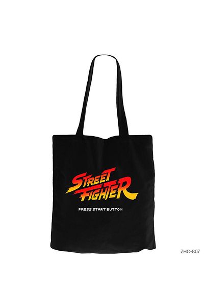 Z zepplin Street Fighter Black Canvas Tote Bag