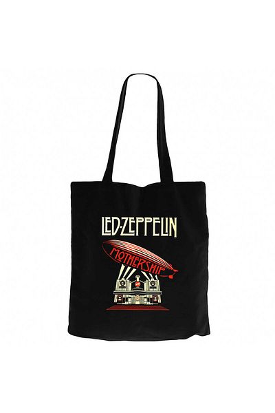 Z zepplin Led Zeppelin Mothership Μαύρη υφασμάτινη τσάντα με φερμουάρ Gabardine