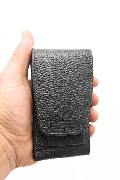 willpolo Cutie pentru țigări din piele de vacă, cu compartiment pentru briche...