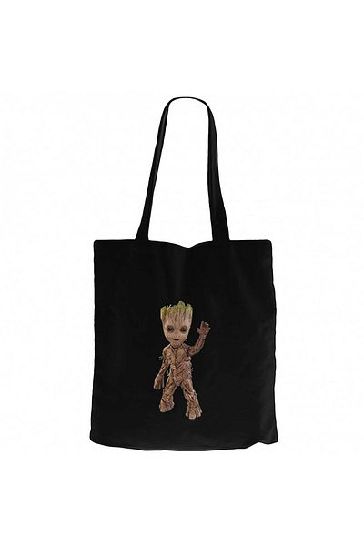 Z zepplin Groot Baby Black Canvas Tote Bag