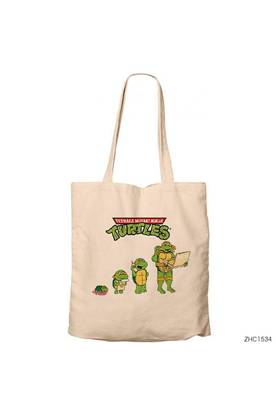 Z zepplin Ninja Turtles Michelangelo Cream Canvas Tote Bag