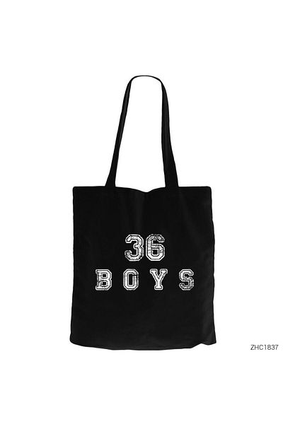 Z zepplin 36 Boys Damaged Logo Geantă tote din pânză neagră