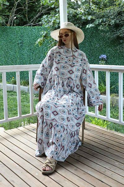 ZÜLAYS Rochie cu model boem albastru