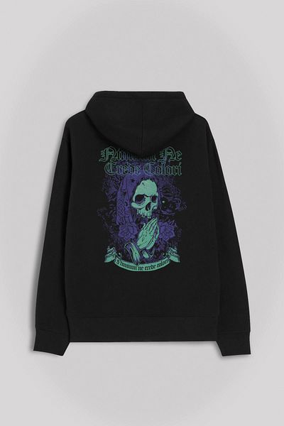 Kendim Seçtim Hanorac cu glugă unisex Skull Skull Colored Latine Urban Street - Hanorac imprimat față și spate