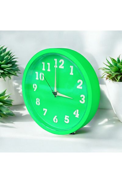 Bahat Phosphorescent Fluorescent Green Mini Wall Clock Diameter 22 cm Plastic