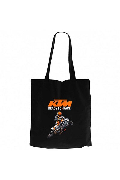 Z zepplin Ktm Ready to Race Moto Black Canvas Tote Bag