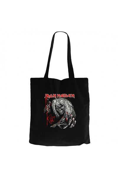Z zepplin Iron Maiden Scary Zombie Μαύρη υφασμάτινη τσάντα με φερμουάρ Gabardine