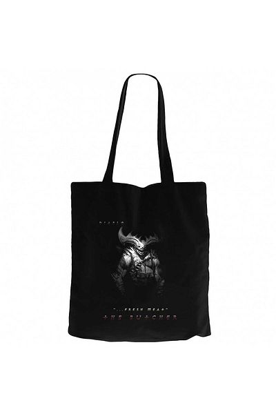 Z zepplin Diablo 3 the Butcher Black Canvas Tote Bag