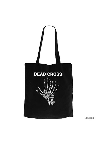 Z zepplin Dead Cross Black Canvas Tote Bag