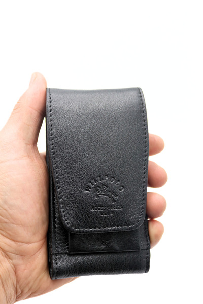 willpolo Cutie pentru țigări din piele de vacă, cu compartiment pentru briche...