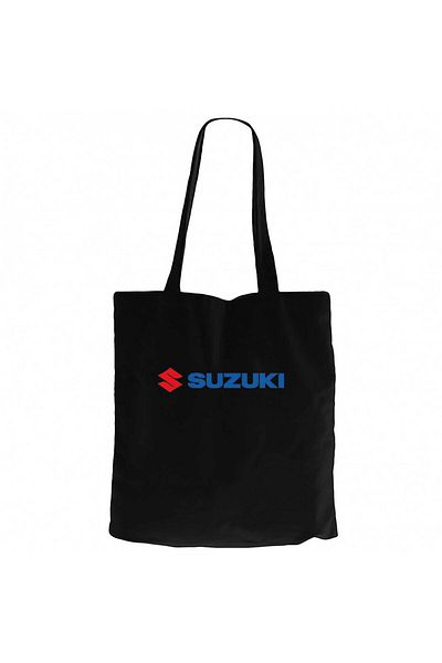 Z zepplin Suzuki Motorcycle Logo Black Zippered Cloth Bag Gabardine