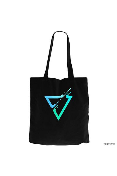 Z zepplin Triangle Logo Black Canvas Tote Bag