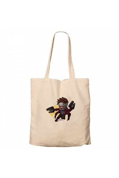 Z zepplin Guardians of the Galaxy Peter Quill Carton Cream Canvas Tote Bag