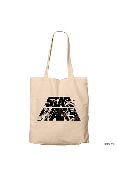 Z zepplin Star Wars Logo - 3 Cream Zippered Cloth Bag Gabardine