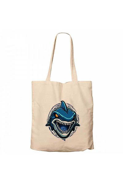 Z zepplin Υφασμάτινη τσάντα Blue Shark Cream Canvas