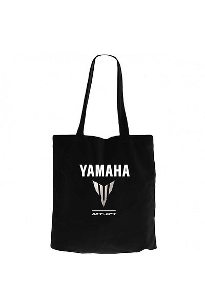 Z zepplin Yamha MT07 Logo Μαύρη υφασμάτινη τσάντα με φερμουάρ Gabardine