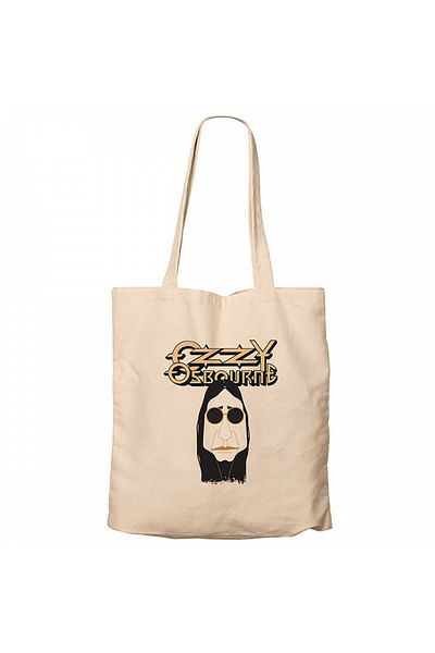 Z zepplin Ozzy Osbounre Drawing Cream Canvas Tote Bag