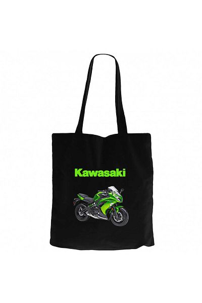 Z zepplin Kawaski Ninja 650R Μαύρη υφασμάτινη τσάντα με φερμουάρ Gabardine