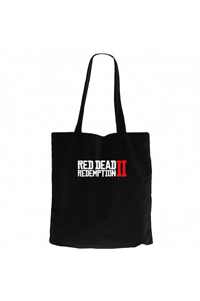 Z zepplin Red Dead Redemption 2 Text Black Canvas Tote Bag