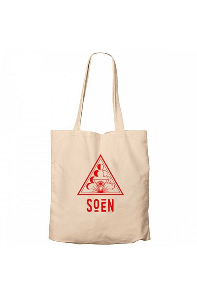 Z zepplin Soen Lotus Cream Zippered Cloth Bag Gabardine