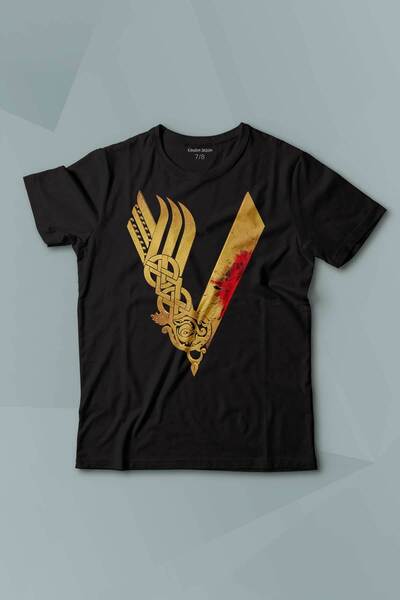 Kendim Seçtim Vikings logo - zlatno žuta Štampano dečija majica kratkih rukava