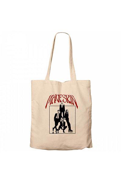 Z zepplin Maneskin Group Banner Cream Canvas Cloth Bag