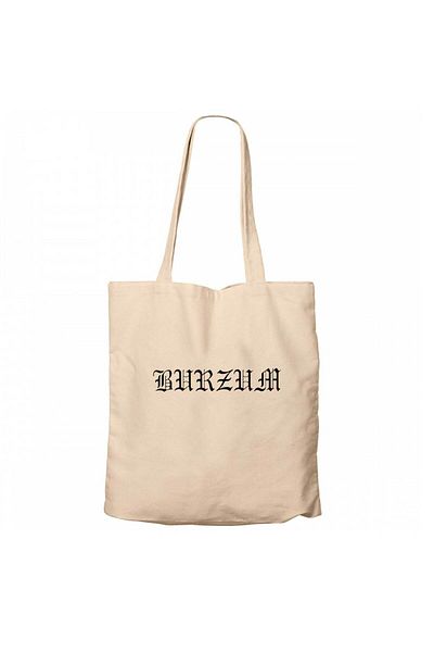 Z zepplin Burzum Logo Text White Cream Zippered Cloth Bag Gabardine