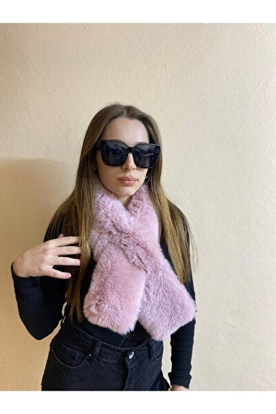 sema aksesuar New Year's New Year's Gift Furry Plush Scarf - Winter Faux Fur Russian Scarf