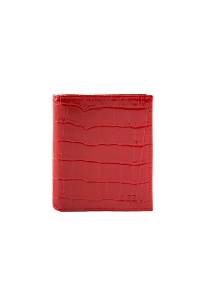 Desa Linoa Red Women's Crocodile Printed Leather Wallet
