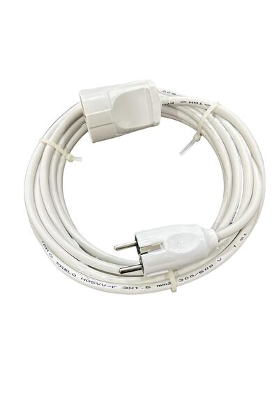 VECTROL 20 METRE 3x1,5 MM CCA TTR TEKLİ BEYAZ RENK TOPRAKLI KAUÇUK SEYYAR ELEKTRİK KABLOSU