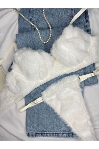 ROZENİN LINGERIE Set de lenjerie de pluș cu textura moale ecru