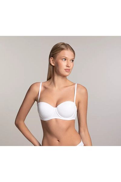 MİSTİRİK Σουτιέν Push Up με στράπλες μοντέλο Lenola - Underwire, λευκό χρώμα