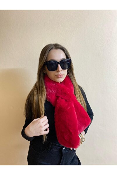 sema aksesuar New Year's Christmas Gift Furry Plush Scarf - Winter Faux Fur Russian Scarf - Gift Valentine's Day