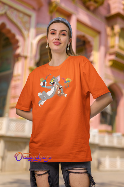 oneagılyazı Tom i Džeri majica sa štampanim motivom, veće veličine