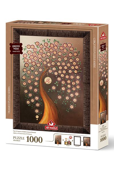 Art Puzzle 99 Names of Allah (Esma-Ül Hüsna) 1000 Piece Framed Puzzle