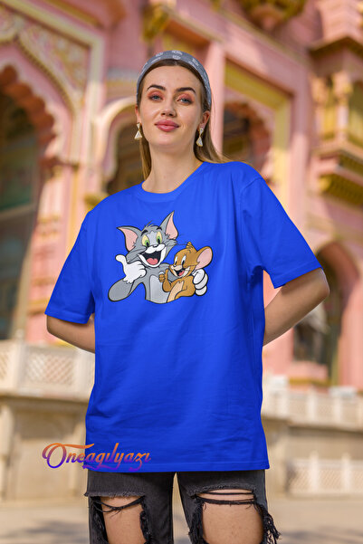 oneagılyazı Голяма тениска с принт на Том и Джери
