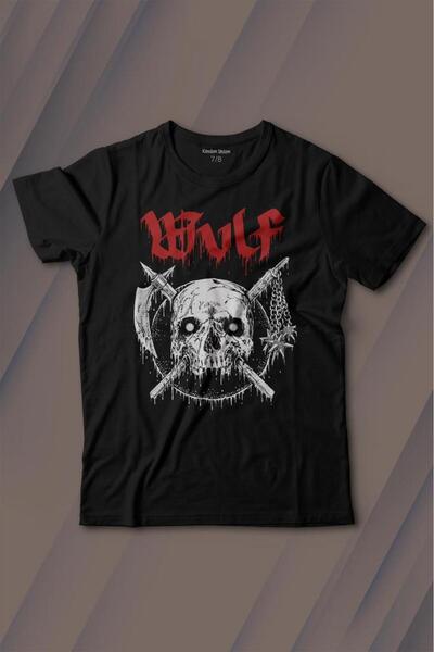 Kendim Seçtim Wulf Metal Rock Band Skull Kuru Kafa Urban Gothic Baskılı Tişör...
