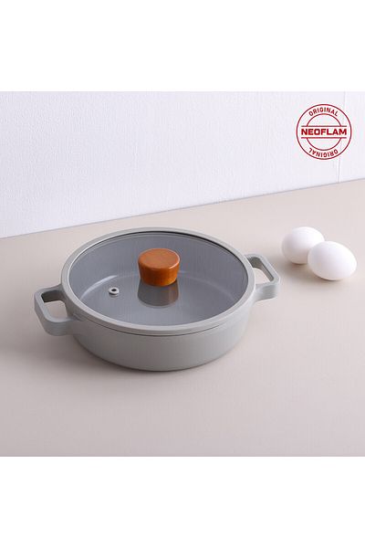 NEOFLAM Korean pots, Neoflam Fika, 26cm, low, light green