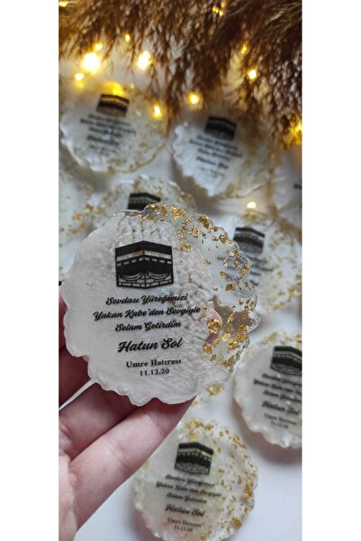 Stories BİRGÜLCE Hac Umre Hediyelikleri 10 Adet Kabe Resimli Epoksi Magnet Hediyelik Hatıra