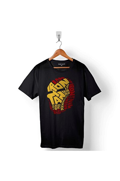 Kendim Seçtim Iron Man Word Art Logo Glave Iron Man Štampano Majica Unisex T-...