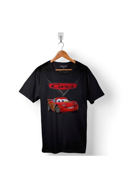 Kendim Seçtim Cars Şimşek Mcqeen Arabalar Logo Baskılı Eşofman Unisex T-shirt