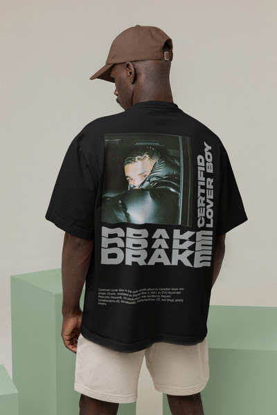 SEVBANO تي شيرت رابر كبير الحجم مطبوع عليه شهادة Lover Boy Drake للجنسين